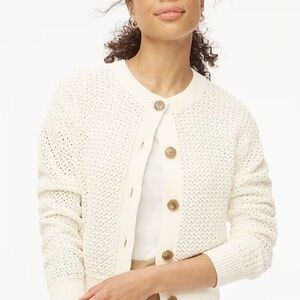J. Crew Ivory Button-Up Cardigan
